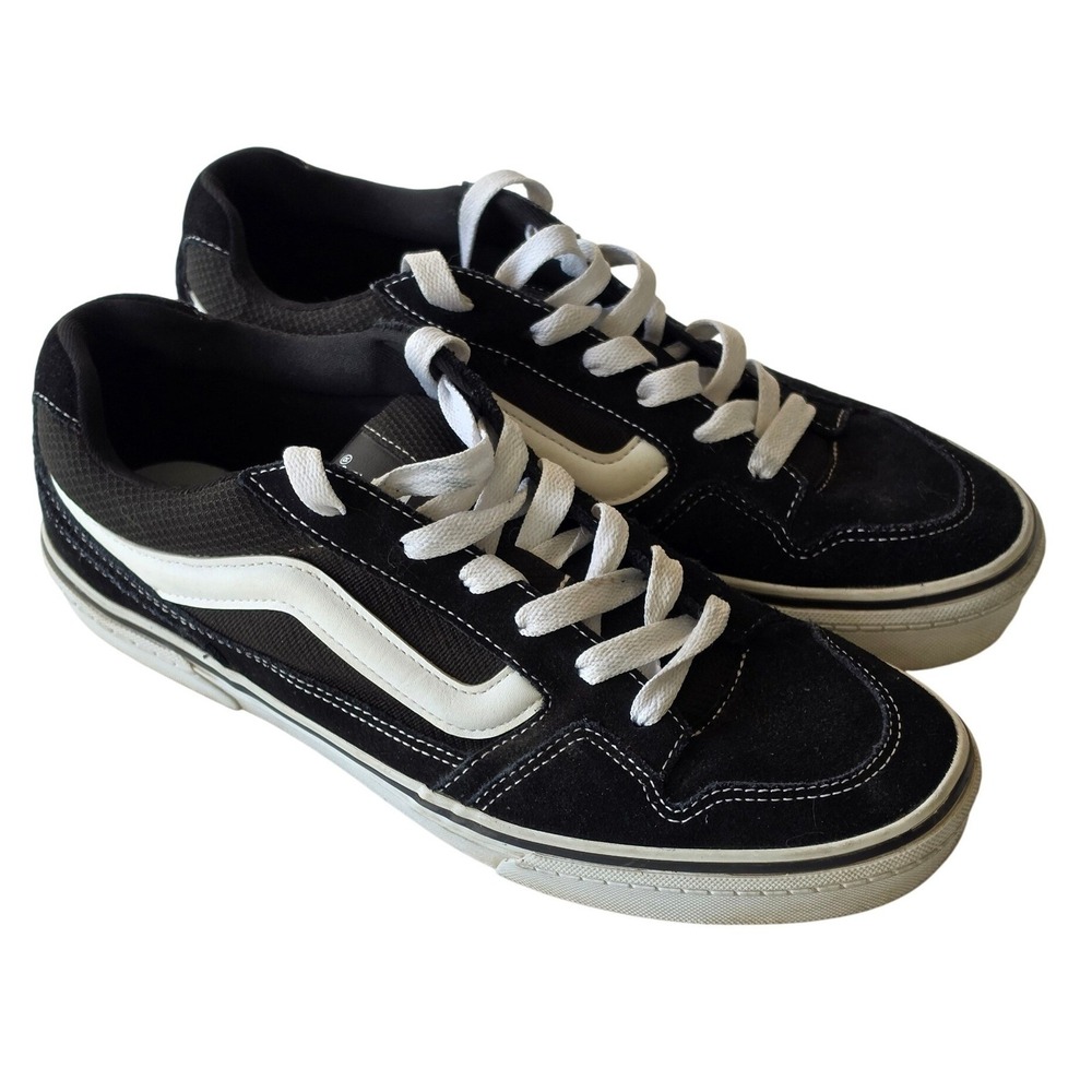 Vans Wayvee Black White Suede Mesh Skate Shoes Mens 10.5 Low Top Sneakers 507452